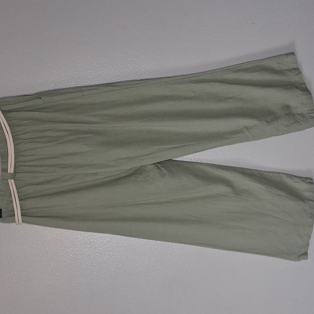 NWT It's Fashion Linen Blend Belted Pants Wide Leg Career Casual Summer Resort - Picture 5 of 15